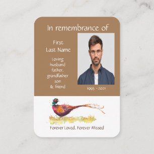 Tarjeta De Visita Foto conmemorativa Juego de Pheasant Bird Art