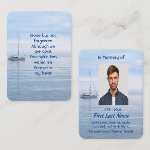 Tarjeta De Visita Foto conmemorativa Keepsake Barco de vela calmo ag