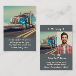 Tarjeta De Visita Foto conmemorativa Keepsake Semi Trailer de camión