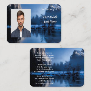 Tarjeta De Visita Foto conmemorativa Lago de montaña Invierno Nieve