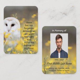 Tarjeta De Visita Foto conmemorativa lechuza de granero pájaro