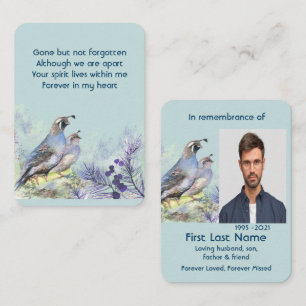 Tarjeta De Visita Foto conmemorativa Oración Acuarela California Qua