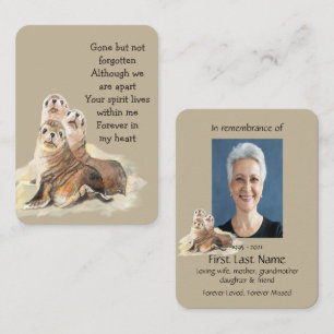Tarjeta De Visita Foto conmemorativa Oración Acuarela Sellos de Vida