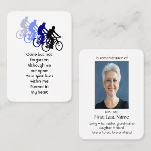 Tarjeta De Visita Foto conmemorativa Oración Bicicleta Bicicleta