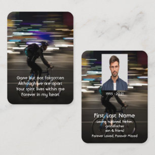 Tarjeta De Visita Foto conmemorativa Oración Bicicleta Bicicleta