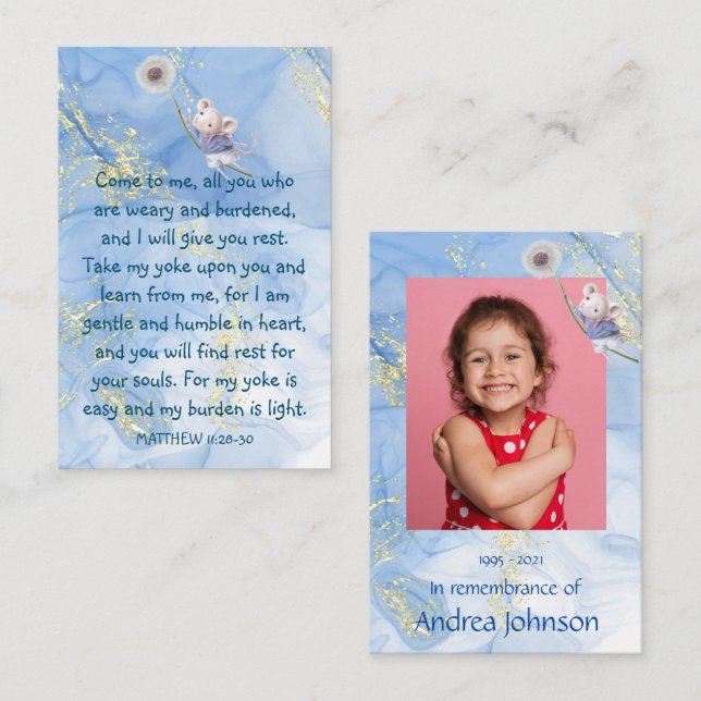 Tarjeta De Visita Foto conmemorativa Oración de niños pequeños con r (Anverso / Reverso)