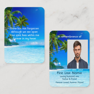 Tarjeta De Visita Foto conmemorativa Oración de Playa Tropical Isla 