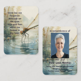 Tarjeta De Visita Foto conmemorativa Oración Dragonfly Lago Pacífico