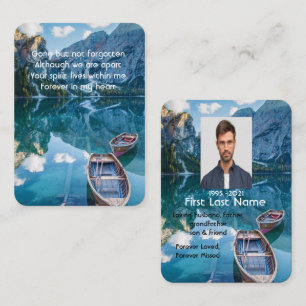 Tarjeta De Visita Foto conmemorativa Oración Lago Canoe Agua Salvaje