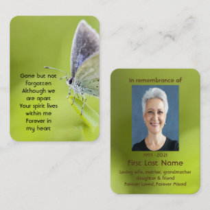 Tarjeta De Visita Foto conmemorativa Oración Mariposa Naturaleza del