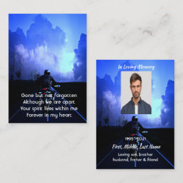 Tarjeta De Visita Foto conmemorativa Oración motociclista