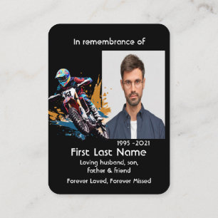 Tarjeta De Visita Foto conmemorativa Oración Motocross Carreras de m