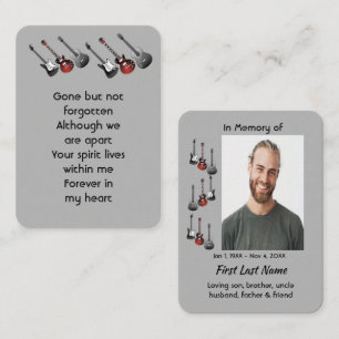 Tarjeta De Visita Foto conmemorativa Oración Musical Guitarra Música