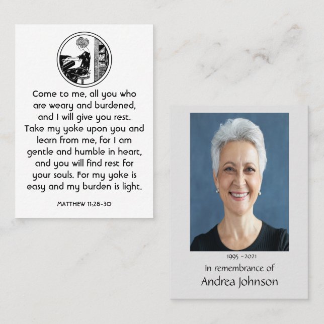 Tarjeta De Visita Foto conmemorativa Oración Musical Piano Música (Anverso / Reverso)