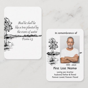 Tarjeta De Visita Foto conmemorativa Oración Palim Cristiano 1:3
