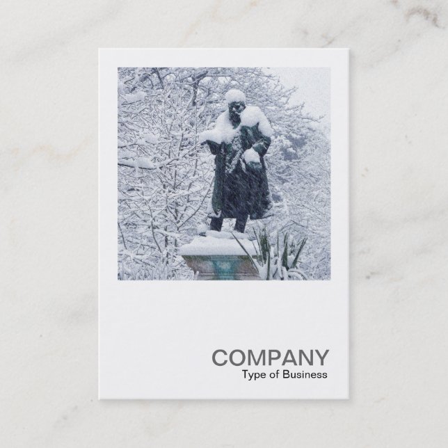 Tarjeta De Visita Foto cuadrada 0278 - Nieve en el parque (Anverso)