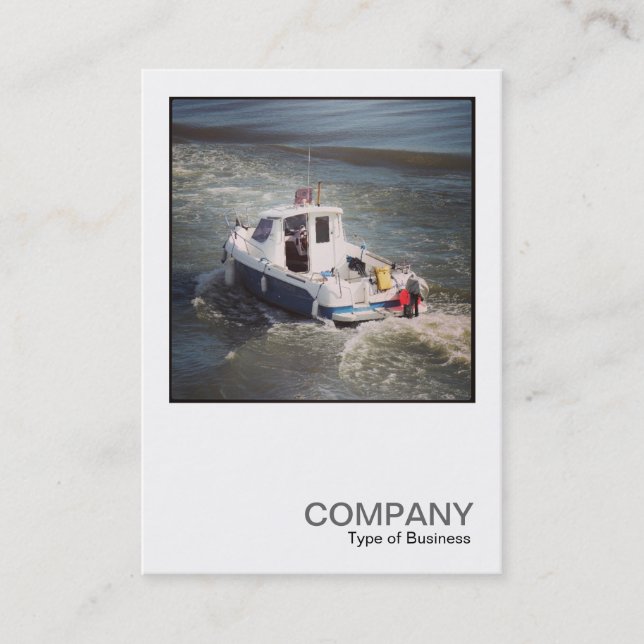 Tarjeta De Visita Foto cuadrada 0445 - Motor Boat (Anverso)