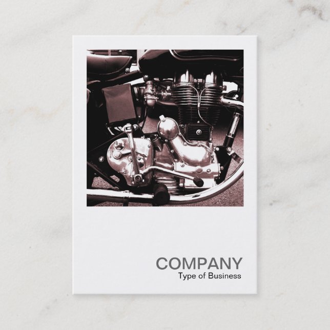 Tarjeta De Visita Foto cuadrada 059 - Motor clásico de moto (Anverso)