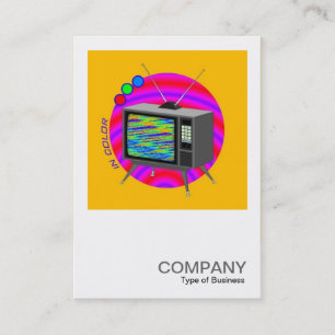 Tarjeta De Visita Foto cuadrada 073 - color retro TV