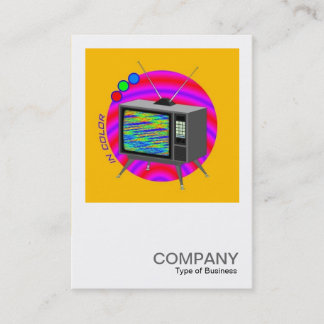 Tarjeta De Visita Foto cuadrada 073 - color retro TV