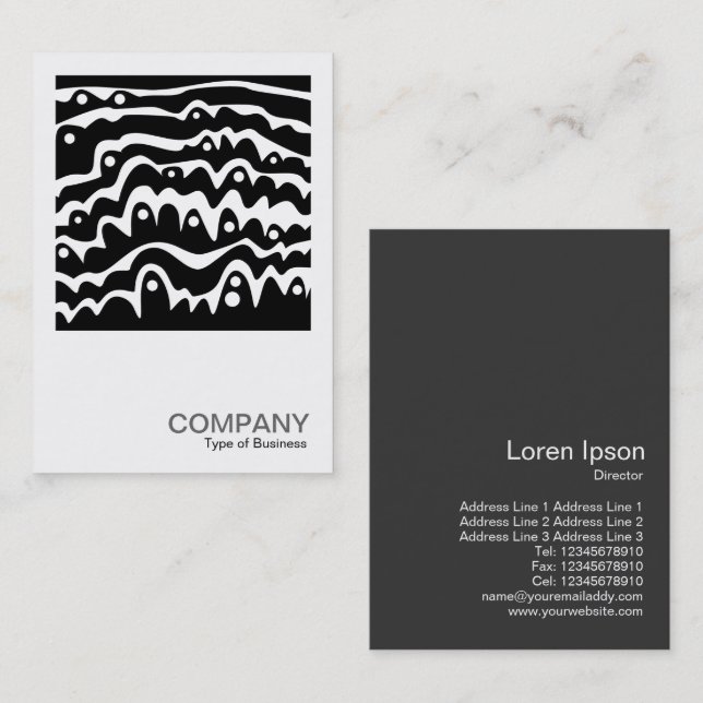 Tarjeta De Visita Foto cuadrada 095 - extracto ondulado B&W (Anverso / Reverso)