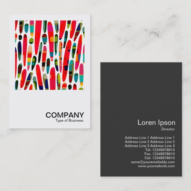 Tarjeta De Visita Foto cuadrada - Collaged Color Splash 150222 (Anverso / Reverso)