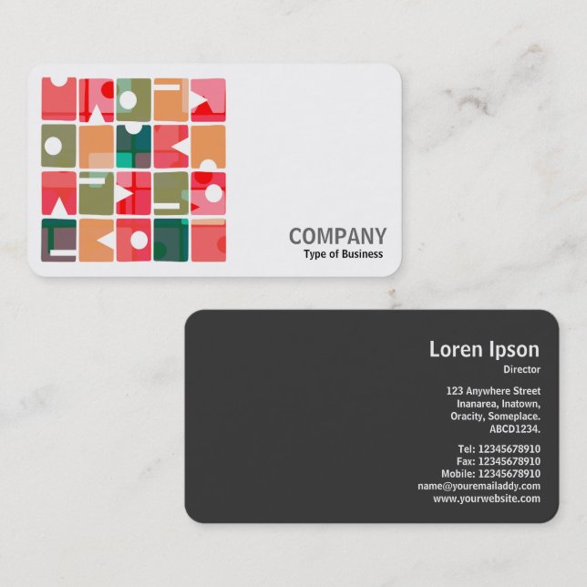 Tarjeta De Visita Foto cuadrada (v2) - Resumen de Rectángulos 120623 (Anverso / Reverso)