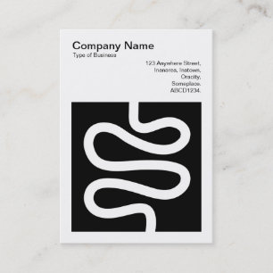 Tarjeta De Visita Foto cuadrada (v3) - Línea curvada - Blanco sobre 