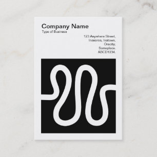 Tarjeta De Visita Foto cuadrada (v3) - Línea curvada - Blanco sobre 