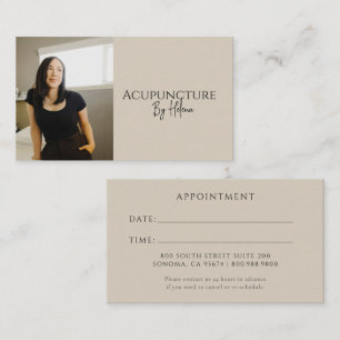 Tarjeta De Visita Foto de Acupunturista Moderno Cita Y