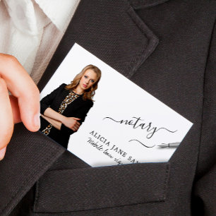 Tarjeta De Visita Foto de agente de firma de notario público
