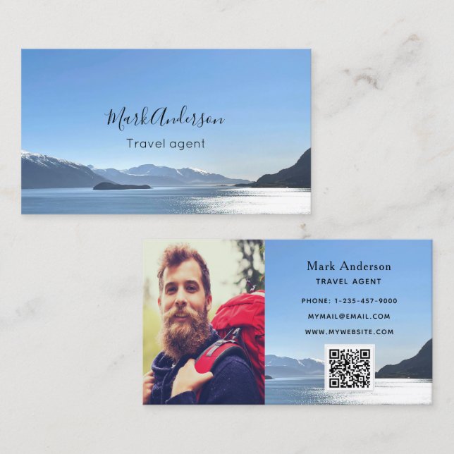 Tarjeta De Visita Foto de agente de viajes (Anverso / Reverso)