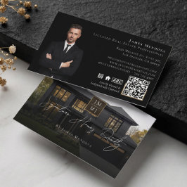 Tarjeta De Visita Foto de Agente Inmobiliario de Lujo Profesional Ne