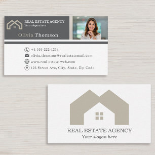 Tarjeta De Visita Foto de agente inmobiliario profesional
