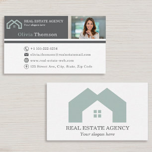 Tarjeta De Visita Foto de agente inmobiliario profesional