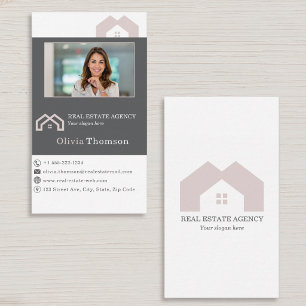 Tarjeta De Visita Foto de agente inmobiliario profesional