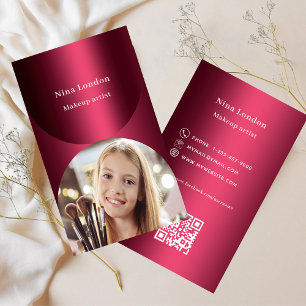 Tarjeta De Visita Foto de arca de Borgoña código Qr premium de Faceb