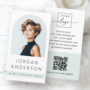 Tarjeta De Visita Foto de arco logotipo QR mínimo de polvorientos pá