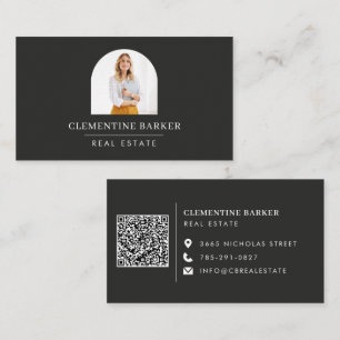 Tarjeta De Visita Foto de arco simple beige elegante minimalista mod