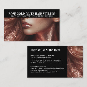 Tarjeta De Visita Foto de artista estilista de cabello con brillo do