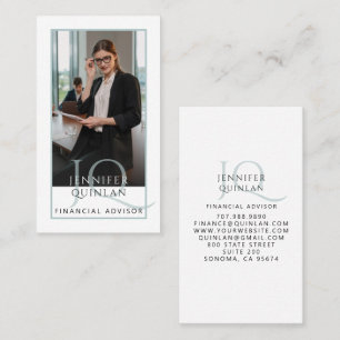 Tarjeta De Visita Foto de Asesor Financiero Moderno