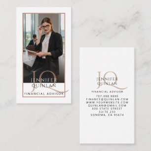 Tarjeta De Visita Foto de Asesor Financiero Moderno
