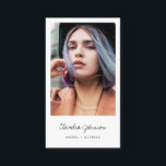 Tarjeta De Visita Foto de bailarina de cantante de modelo de actor d<br><div class="desc">Foto de bailarina de cantante de modelo de actor de cuadros blancos modernos</div>