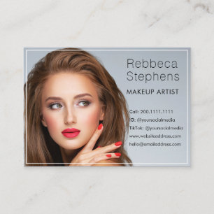 Tarjeta De Visita Foto de belleza personalizada de redes sociales de