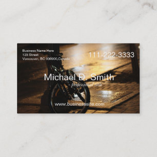 Tarjeta De Visita foto de bicicleta en la calle por la noche