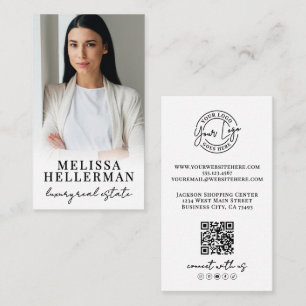 Tarjeta De Visita Foto de bienes raíces con guión blanco y negro