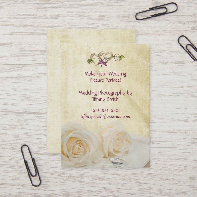 Tarjeta De Visita Foto de boda (Anverso/Reverso In Situ)