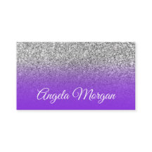 Foto de brillo plateado con ombre de violeta azul
