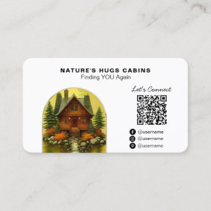 Tarjeta De Visita *~* FOTO de cabaña Alquiler QR AP49 LOGO