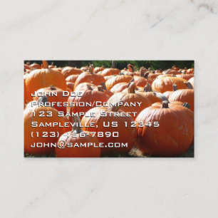 Tarjeta De Visita Foto de calabazas para otoño, Halloween o Día de A